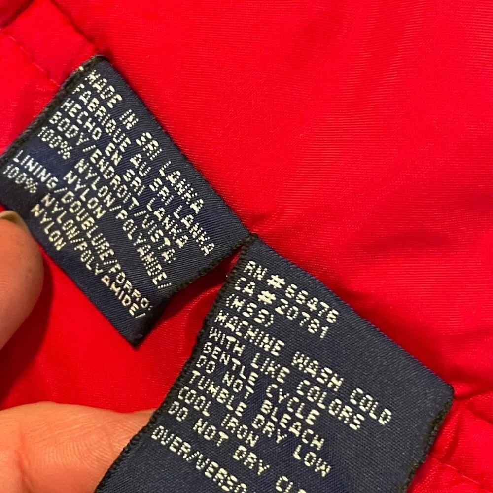 Tommy Jeans Red Puffer Vest M Nylon Womens Sleeveless Outerwear Vintage - Picture 5 of 11